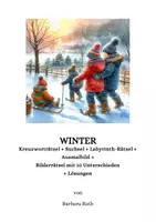 Vorschau - Arbeitsblätter - 4 Rätsel zum Thema Winter + Ausmalbild - Deckblatt