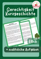 Vorschau - Arbeitsblätter - Gerechtigkeit Kurzgeschichte Ethik Grundschule - Deckblatt