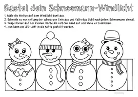 Vorschau - Mal- und Bastelvorlagen - Schneemann Windlichter zum Ausmalen oder Weitermalen & Basteln - Kunst im Winter - Seite 2