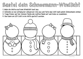 Vorschau - Mal- und Bastelvorlagen - Schneemann Windlichter zum Ausmalen oder Weitermalen & Basteln - Kunst im Winter - Seite 3