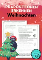 Vorschau - Arbeitsblätter - Weihnachten: Präpositionen in weihnachtlichen Sätzen finden - Deckblatt