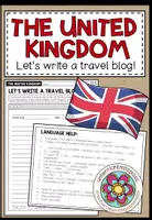 Vorschau - Arbeitsblätter - THE UNITED KINGDOM - Let's write a travel blog! - Deckblatt