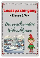 Vorschau - Arbeitsblätter - Lesespaziergang: Der verschwundene Weihnachtsmann - Deckblatt