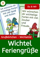 Vorschau - Arbeitsblätter - Wichtel - Feriengrüße Weihnachten - passend zur Wichteltür - Deckblatt