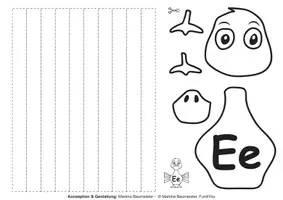 Vorschau - Stationenlernen - Buchstabe der Woche E - eine Ente basteln - Seite 1