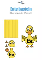Vorschau - Stationenlernen - Buchstabe der Woche E - eine Ente basteln - Deckblatt