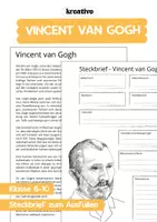 Vorschau - Mal- und Bastelvorlagen - Steckbrief Vincent van Gogh + Informationstext für die Schüler - Deckblatt