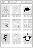 Vorschau - Arbeitsblätter - Phonologische Bewusstheit - Silben erkennen - Winter und Weihnachten - Seite 2