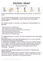 Vorschau - Arbeitsblätter - Deutsch mit Spaß: Verben schreiben Grundform + gr. Bilder - Seite 2