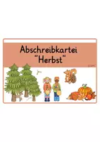 Vorschau - Aufgabenkarten - Abschreibkartei Herbst Schönschrift Grundschrift Abschreiben Lesen - Seite 1