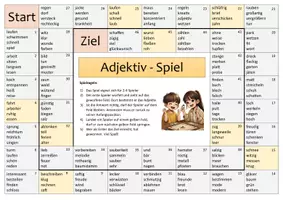 Vorschau - Arbeitsblätter - Adjektiv Brettspiel, 3.-4. Klasse - Deckblatt