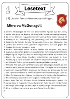 Vorschau - Arbeitsblätter - Leseverständnis - Minerva McGonagoll + Lösungen - Seite 1