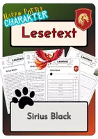 Vorschau - Arbeitsblätter - Leseverständnis - Sirius Black + Lösungen - Deckblatt