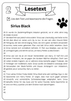 Vorschau - Arbeitsblätter - Leseverständnis - Sirius Black + Lösungen - Seite 2