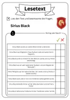 Vorschau - Arbeitsblätter - Leseverständnis - Sirius Black + Lösungen - Seite 3