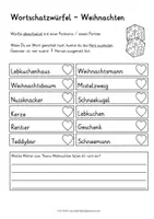 Vorschau - Spiele - Weihnachten Wortschatz Würfel Bastelvorlage - Seite 3