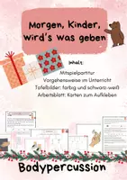 Vorschau - Arbeitsblätter - Bodypercussion zu „Morgen, Kinder, wird‘s was geben“ - Deckblatt