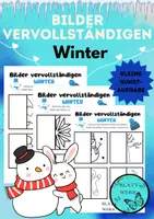 Vorschau - Mal- und Bastelvorlagen - Kunst: Bilder vervollständigen/ Winter, Weihnachten, Arbeitsblätter, Malvorlagen - Deckblatt