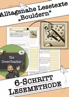 Vorschau - Arbeitsblätter - LESETEXT zum Einüben der 6-Schritt Lesemethode Bouldern - Deckblatt