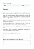 Voorbeeld - Reading text: Summer (includes 24 exercises) - Pagina 1