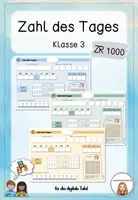 Vorschau - Präsentationen/Tafelbilder - Zahl des Tages - ZR 1000 (Klasse 3) - Digitale Tafel - Deckblatt