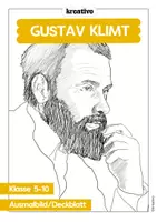 Vorschau - Mal- und Bastelvorlagen - Deckblatt Ausmalbild Gustav Klimt - Deckblatt
