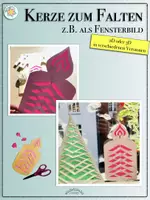 Vorschau - Mal- und Bastelvorlagen - FALTBILD „KERZE“ z.B. als Fensterbild (Kirigami zu Weihnachten / Geburtstag / Advent / Lichterfest, Chanukka; Übung zum Schneiden und Falten) - Deckblatt