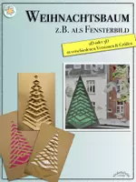 Vorschau - Mal- und Bastelvorlagen - FALTBILD „WEIHNACHTSBAUM“ zum Schneiden von & Falten mit 2D- oder 3D-Effekt (Kirigami z.B. als Fensterbild, Bildanleitung) (Christbaum, Baum, Weihnachten, Advent, Sun Catcher) - Deckblatt