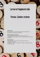 Vorschau - Test - Lernziel Kontrolle Thema Zahlen ordnen - Deckblatt