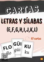 Voorbeeld - Flashcards: Letters + Lettergrepen (letters E-L) in het Spaans - Voorblad