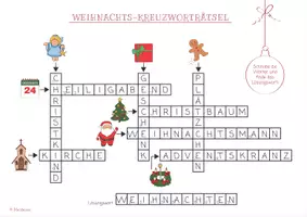 Vorschau - Arbeitsblätter - Kreuzworträtsel Weihnachten / Crossword Christmas (DaF / DaZ) - Seite 1