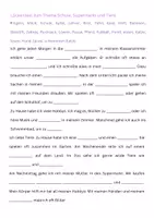Vorschau - Arbeitsblätter - Lückentext zum Thema Schule, Tiere, Supermarkt - Deckblatt