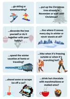 Aperçu - Cartes / Images - 16 Cartes de Conversation "Préféreriez-vous... ?" sur le Thème de l'Hiver - Page 2