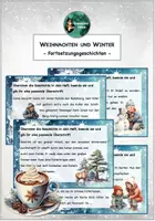 Vorschau - Arbeitsblätter - Winter, Weihnachten Fortsetzungsgeschichten, Geschichten, Schreiben Klasse 3 und 4 - Deckblatt