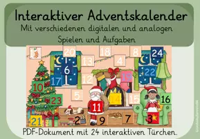 Vorschau - Spiele - interaktiver Adventskalender mit 24 interaktiven Türchen - Deckblatt