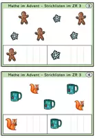 Vorschau - Fördermaterial/Inklusion - Mathe im Advent - Kartei Strichlisten im ZR 3 - Seite 3