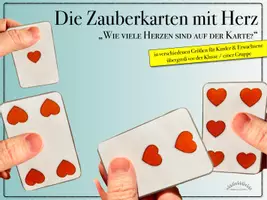 Vorschau - Spiele - „Du hast mich verzaubert!“ - ZAUBERKARTEN mit HERZEN (in verschiedenen Größen für Kinder, Erwachsene, übergroß vor der Klasse / einer Gruppe)- Valentinstag #valentinstagbeieduki - Deckblatt