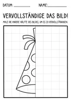Vorschau - Arbeitsblätter - Neujahr & Silvester Symmetrie im Winter - Kunst für Vertretungsstunden - Seite 1