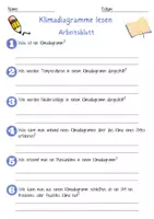 Vorschau - Arbeitsblätter - Klimadiagramme lesen Arbeitsblatt 9. & 10.Klasse Klimazonen und Wetterdaten Arbeitsblatt mit Lösungen - Seite 1