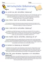 Vorschau - Arbeitsblätter - Wirtschaftliche Globalisierung Arbeitsblatt 9. & 10.Klasse Globaler Handel und Märkte Arbeitsblatt mit Lösungen - Seite 2