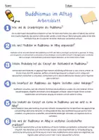 Vorschau - Arbeitsblätter - Buddhismus im Alltag Arbeitsblatt 9. & 10.Klasse Achtsamkeit und Meditation Arbeitsblatt mit Lösungen - Seite 2