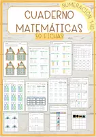 Vista previa - Hojas de trabajo - Cuaderno Matemáticas con numeración del 1-40 - Portada