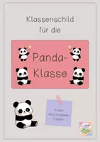 Vorschau - Poster - Klassenschild für deine Panda-Klasse - Deckblatt