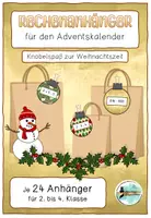 Vorschau - Aufgabenkarten - Adventskalender - Anhänger zum Rechnen - Deckblatt