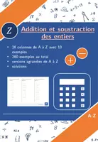 Aperçu - Feuilles d'exercices - Addition et soustraction des entiers | mathématiques | 26 colonnes - Page de couverture