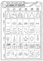 Vorschau - Arbeitsblätter - Tannenbaum / Weihnachtsbaum würfeln und malen + Kreatives Schreiben & Ausmalbild - Seite 2