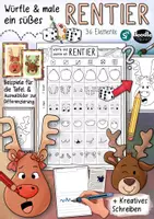 Vorschau - Mal- und Bastelvorlagen - Süßes Rentier 🦌 würfeln und malen / Kreativprojekt - Deckblatt