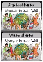 Vorschau - Bildkarten - Silvester in aller Welt | Wissenskartei / Abschreibkartei - Seite 1