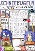 Vorschau - Arbeitsblätter - Schneekugeln - würfeln und malen / Kreatives Schreiben & Ausmalbilder - Deckblatt