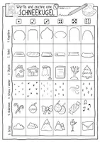 Vorschau - Arbeitsblätter - Schneekugeln - würfeln und malen / Kreatives Schreiben & Ausmalbilder - Seite 2